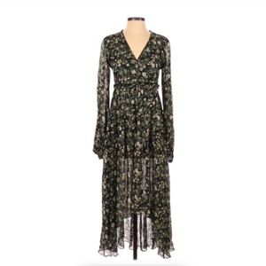 Rococo Sand Metallic floral maxi dress sz S